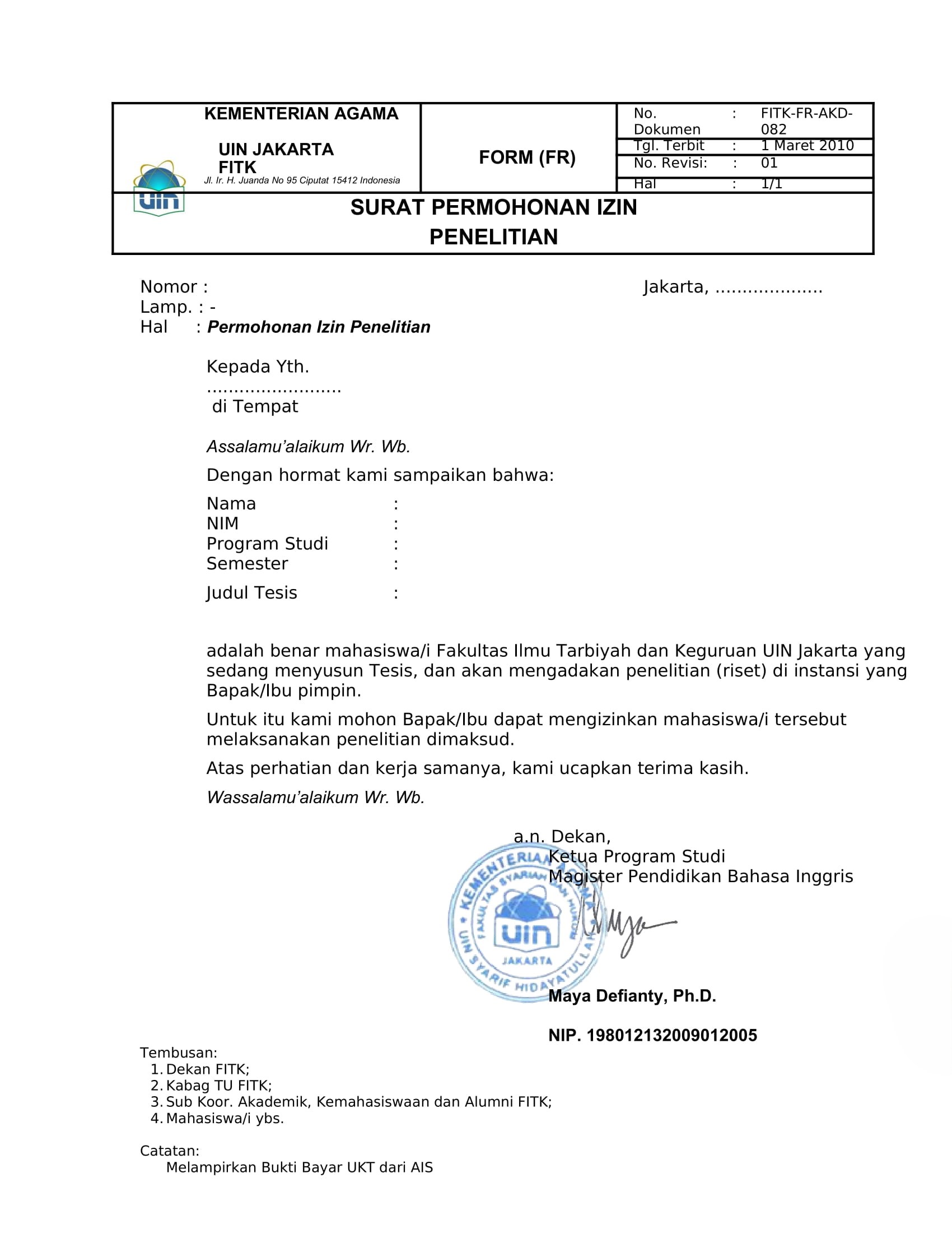 Surat Izin Penelitian